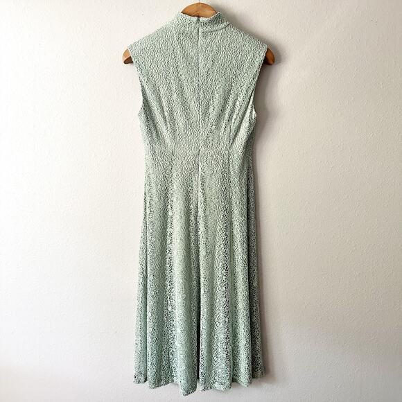 Calvin Klein Mock Neck Sleeveless Lace A-Line‎ Dress women's size 8 sage green - Picture 5 of 12